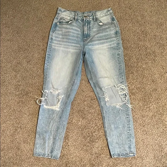 Distressed Light Blue Women's Jeans - Picture 1 of 3